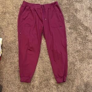 Ava Therese Maroon Jogger Scrub Set